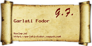Garlati Fodor névjegykártya